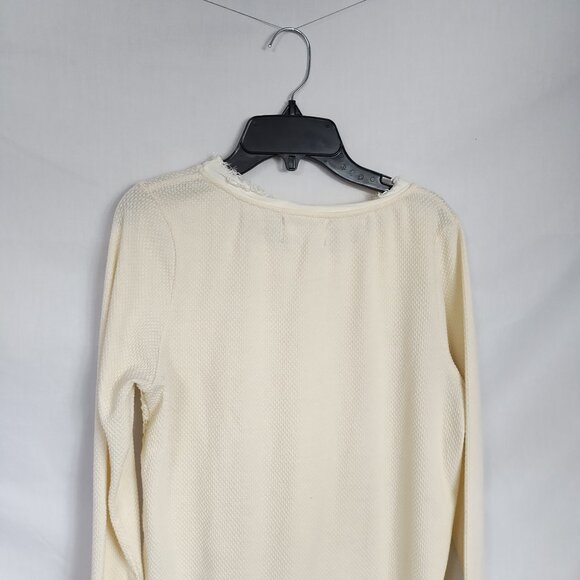 Comme Toi... Women's Cream Lace Long Sleeved Blouse Size S - Picture 9 of 11